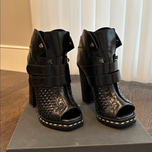 Proenza Schouler Black Open Toe High Heel Booties Size 38 NIB - Picture 2 of 15